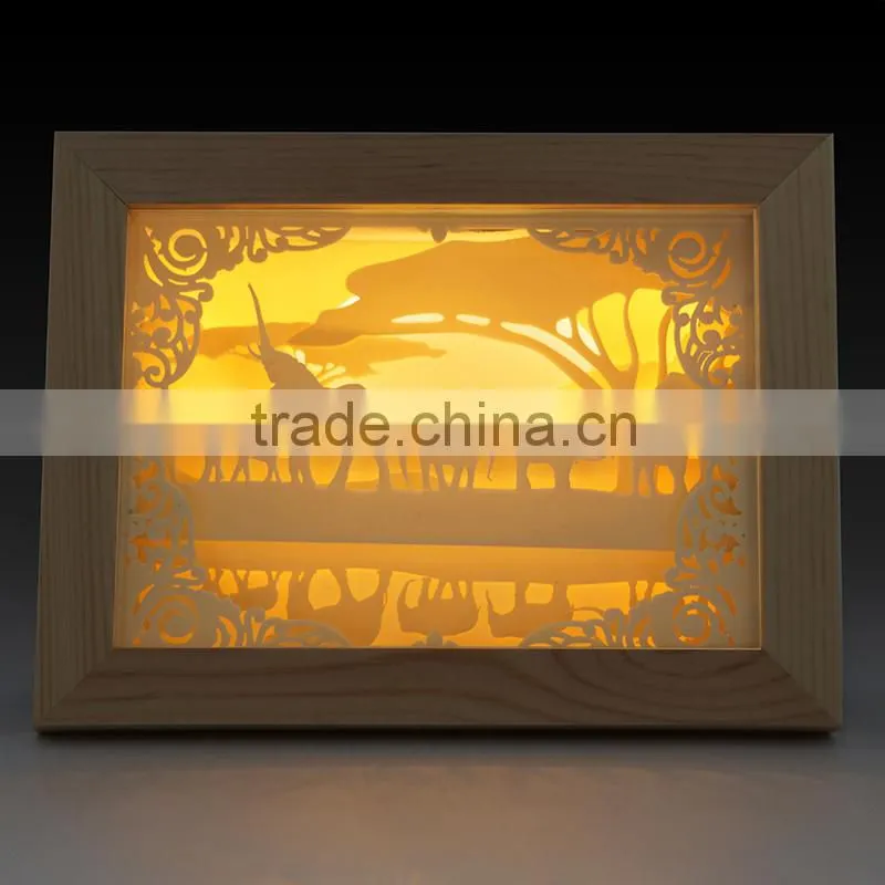 Led night ghost shadow led home indoor decorative photo frame lamp light