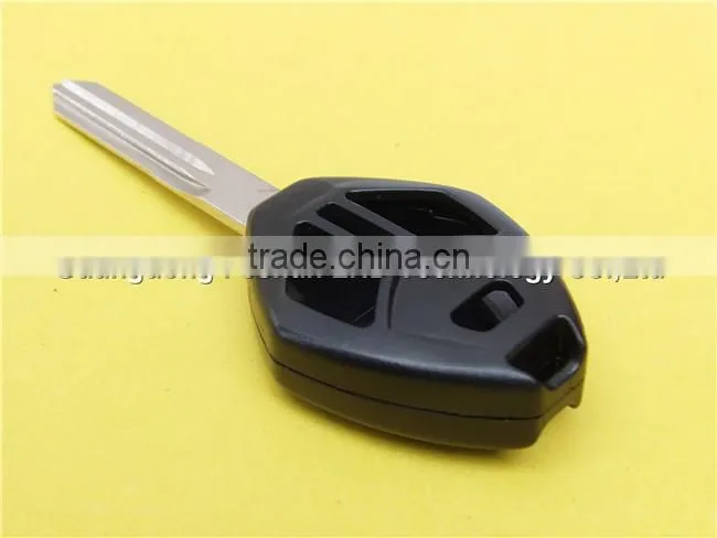 Replacement 2+1 Buttons With Logo Uncut Left Groove Blade Keyless Remote Housing Fob Key Case Shell Mistubishi Car Key