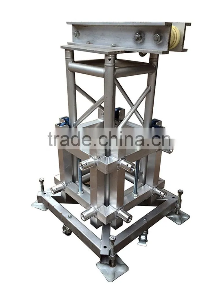 Aluminum truss sleeve block with wheel for lifting system
