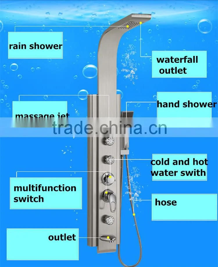 China supplier 304 stainless steel panel set shower column Y-001