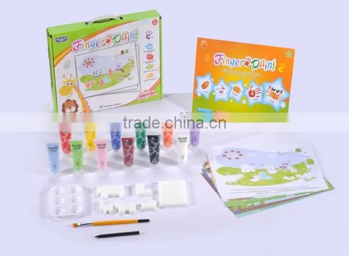 Funny item 4 color friendly material child toy finger painting set toy
