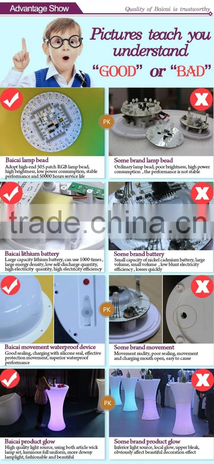 CE&ROHS approved illuminated bar furniture/led table/led light bar table