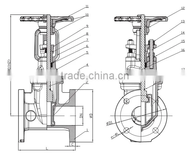3 6 inch ANSI AWWA C515 C509 FM UL OS&Y flanged rising stem gate valve