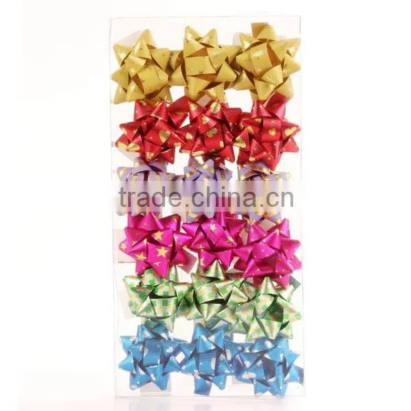 mini christmas gift bows factory distribution of star fabric bow print
