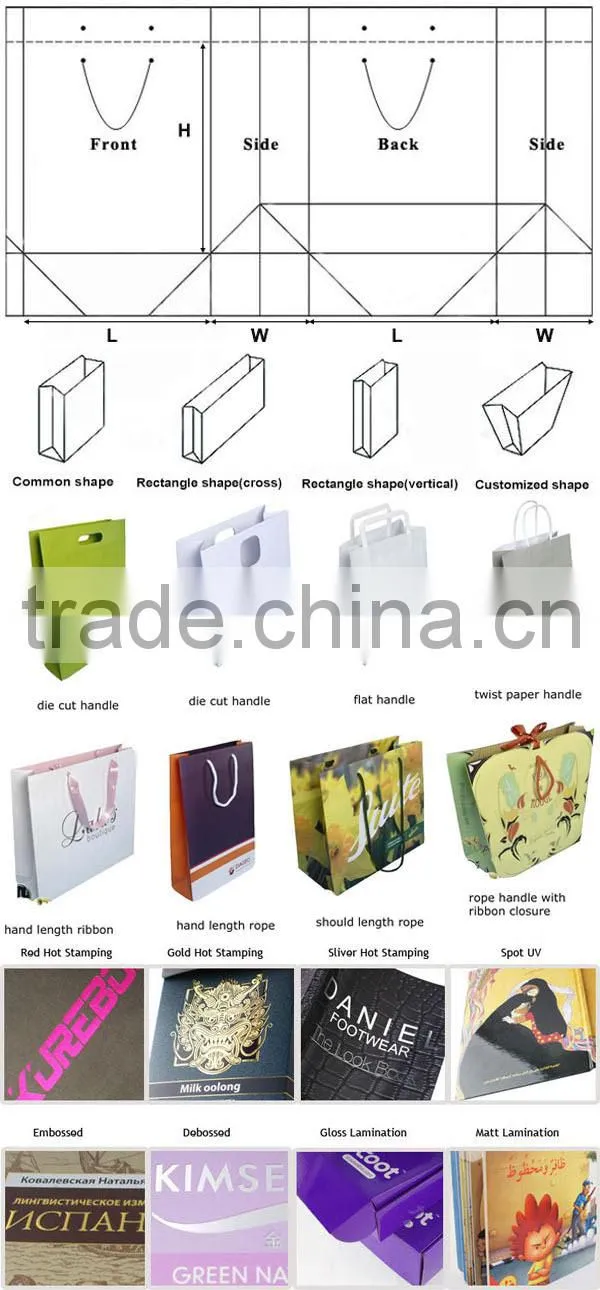 Woodfree Paper Printed Custom Paper Bags