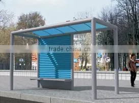 Good Quality Stainless Steel & Aluminum Outdoor Bus Stop Shelter Design with Low Price for Street Construction