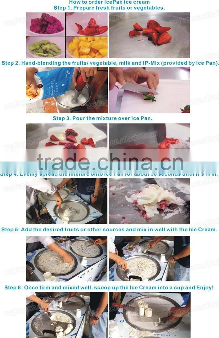 GL-F700 Best Quality Flat Pan Fry Ice Cream Machine