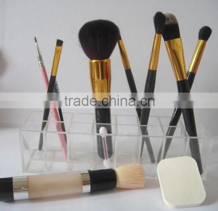wholesale custom clear 16 compartment acrylic brush holder/acrylic makeup brush holder/acrylic cosmetic organizer