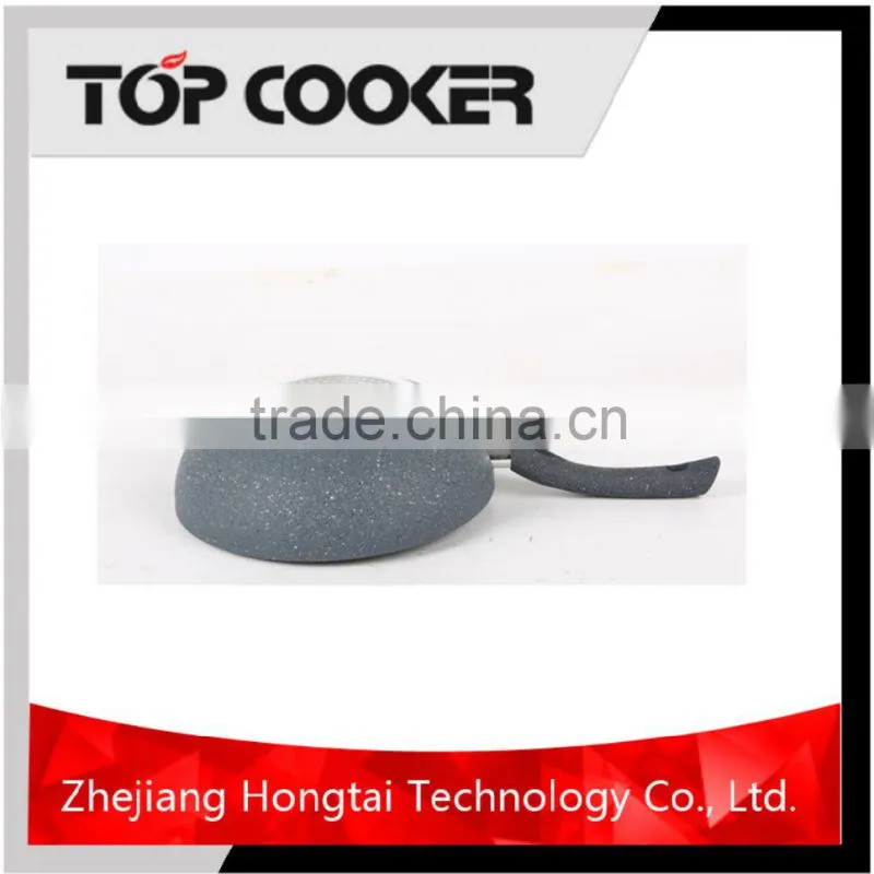 Pressed aluminum marble coating pan wok with lid