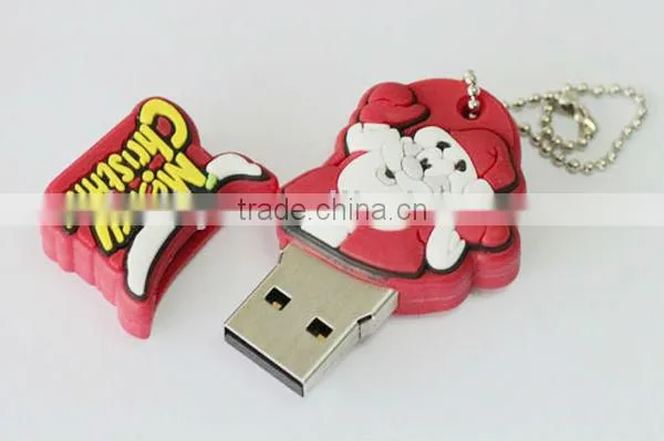 2013 the high quality and the latest design silicone USB cover for Santa Claus