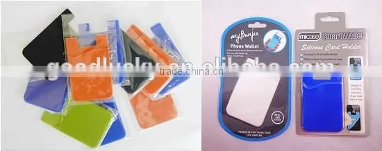 Guangzhou Factory direct 3M silicone card holder adhesive back Smart mobile phone card holder