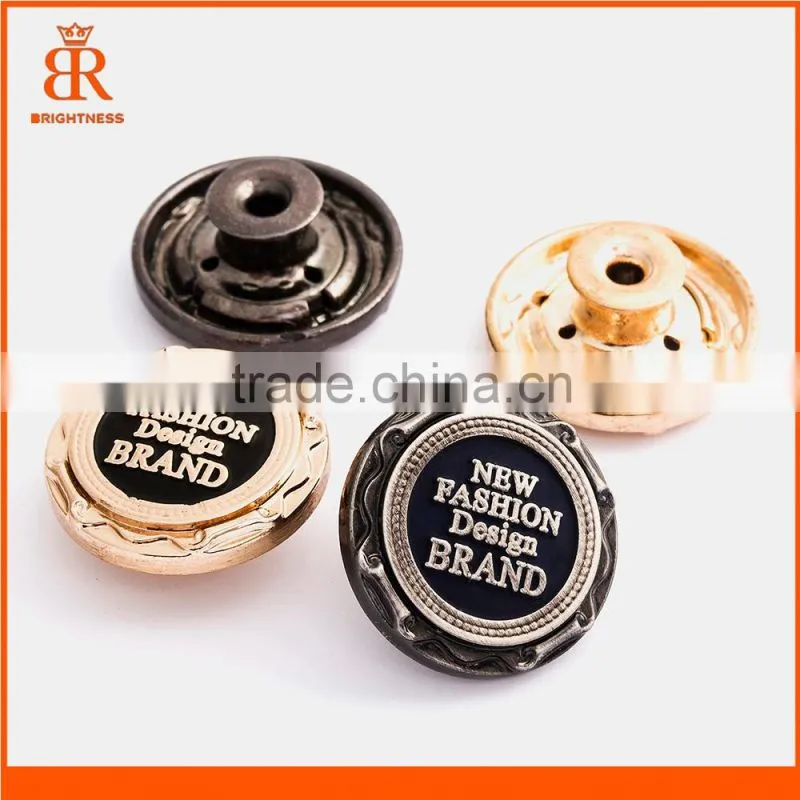 Designer jean buttons garment man suit metal button snap button with logo