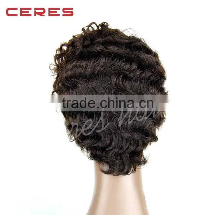 short wigs for black woman 100% human hair lace front wig