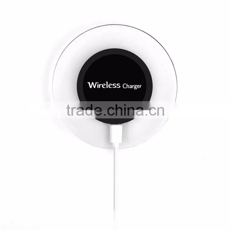 2016 Cool LED indictor Charging QI Standard Wireless Charger Pad And Receiver For Both iPhone Android Phone
