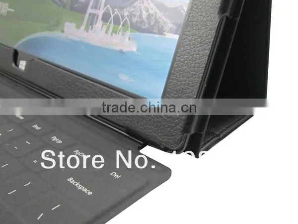 Stand Leather Case For Surface RT,Surface RT standing leather case,Black Color