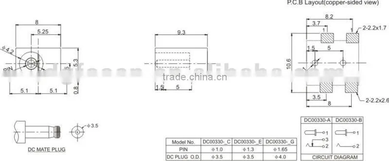 smt dc power jack / power socket / dc power jack