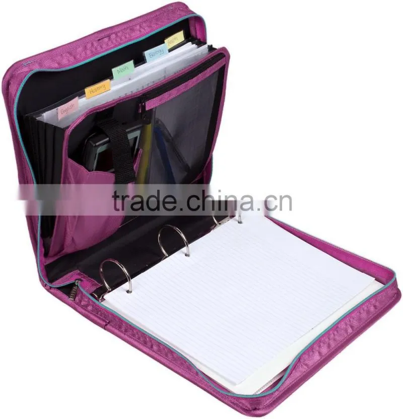 Zipper binder for students, full zipper closure zipper binder