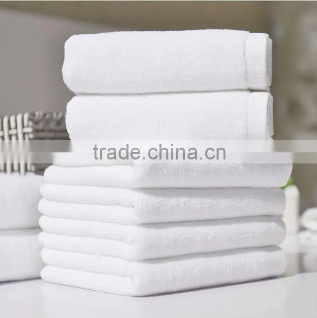 Egyptian Cotton Customized Embroidery Logo White Luxury Hotel Bath Towels