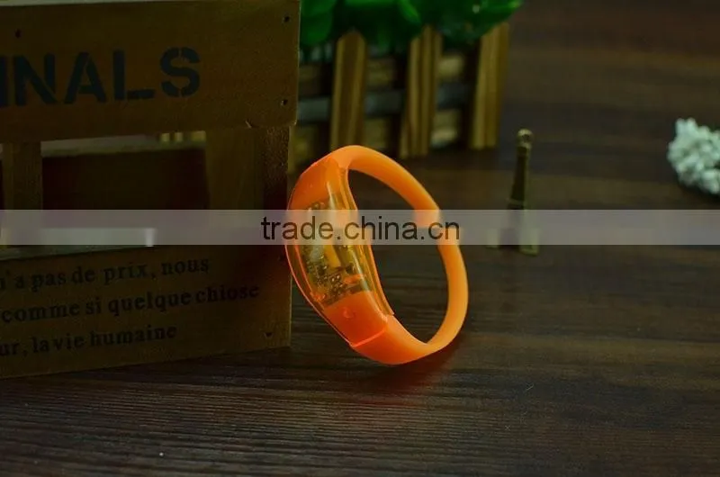 2016 Time-Limited Promotion Logo Customized Concert Bracelet LED,sound activated led bracelet