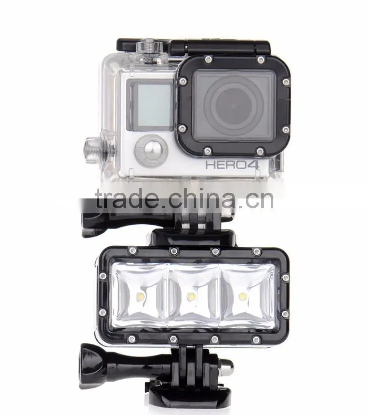 Wholesale SupTig 30M Waterproof 300LM Video Light for Go Pro / Dazzne / Yi Camera(Black)