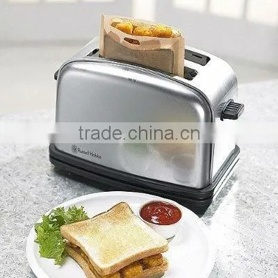 Toaster Bags for Grilled Cheese Sandwiches Made Easy (2 Pack), Reusable, Non-stick