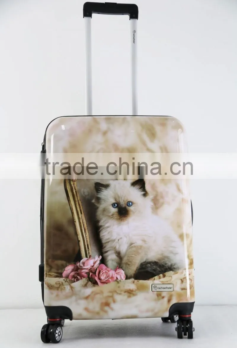 animal series Eminent lifelike Printed ABS+PC trolley luggage case