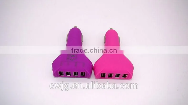 4.8A/6.8A Speed Fast Universal Portable Life 4usb Port Car Charger with colorful
