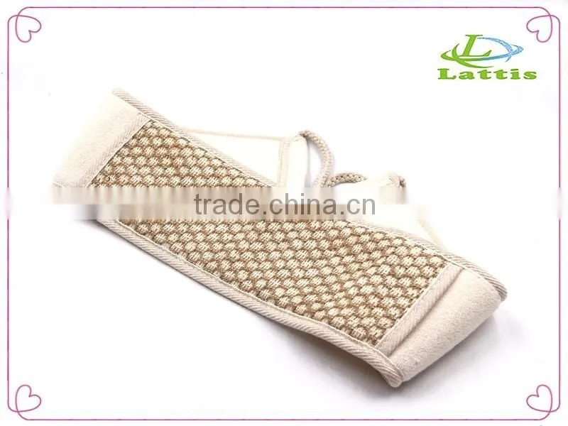 Back scrubber bath strap, sisal bath belt