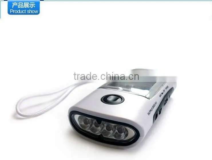 New Arrival solar power bank charger led torch light portable power bank solar