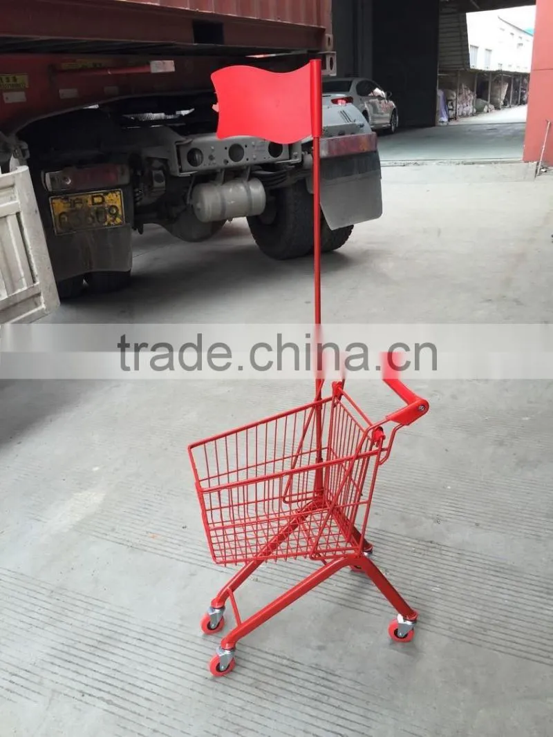 With Plastic Flag European Children Shopping Trolley