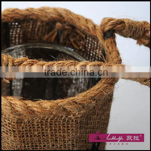 hanging jute lantern outdoor lantern for garden