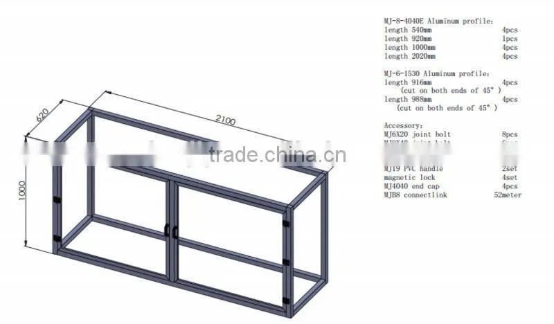 2080W aluminium extrusion t slot for frame direct from stock