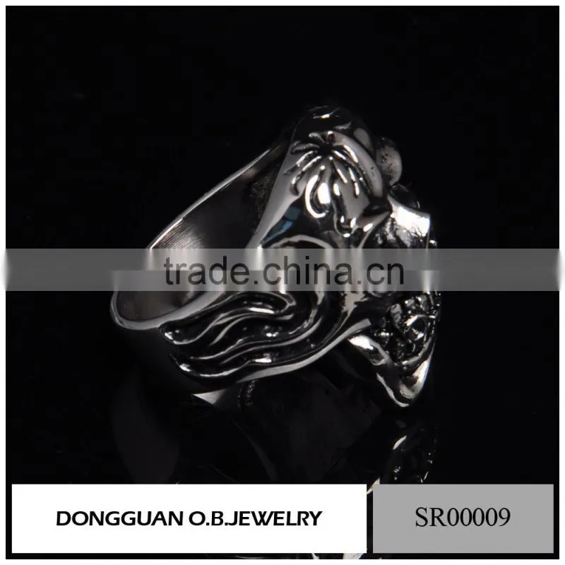 Stainless Steel Titanium Skull Head Ring/The Expendables Skull Ring Wholesale