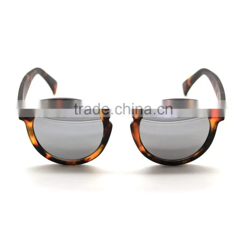 2015 new arrival wholesale Leopard tortoise round sunglasses