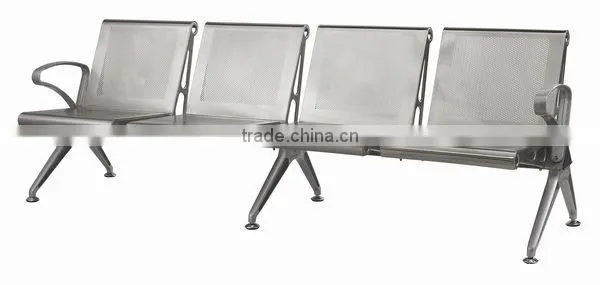 4 Seats stainless steel metal waiting room chairs