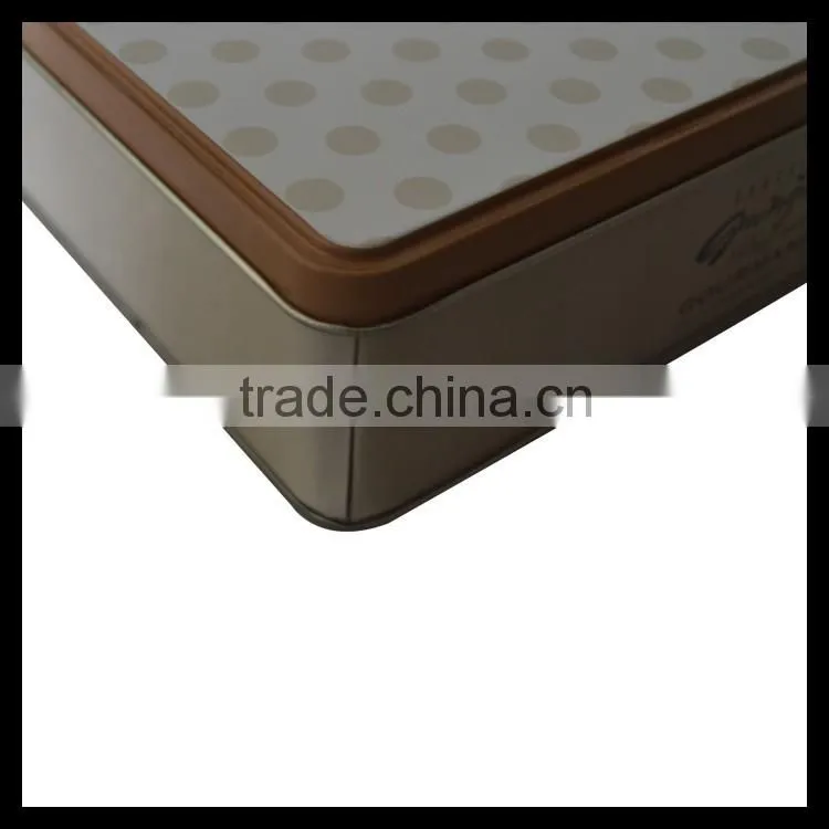 New Design Rectangle Pretty Cookie Metal Tin Box For Cookie Storage