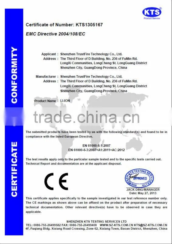 Factory battery warehouse, TrustFire 16340 3.7V li-ion battery 880mAh 16340 Protected high recycle li-ion rechargeable battery