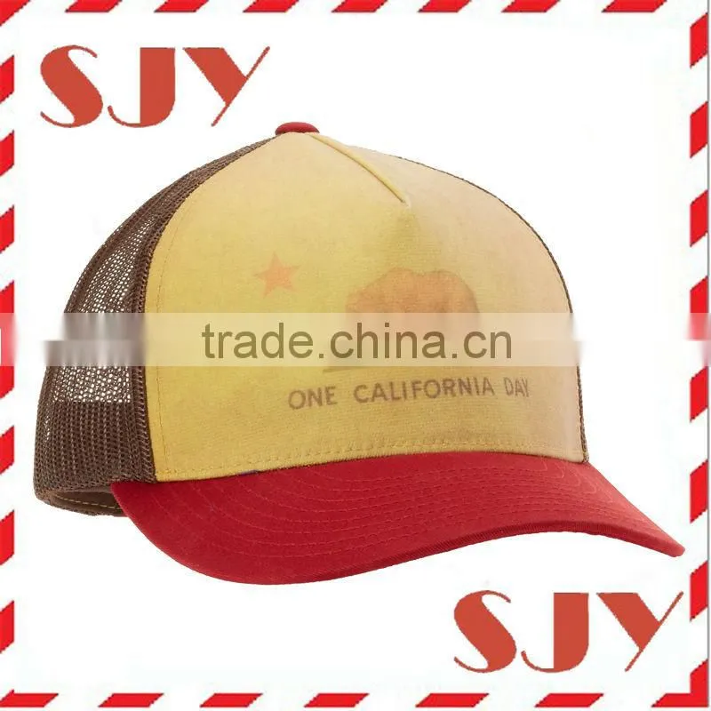 High quality custom flat brim mesh trucker wholesale caps