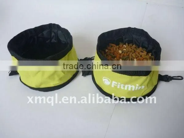 Convenient collapsible dog bowl your logo could be printed on waterproof and eco-friendly