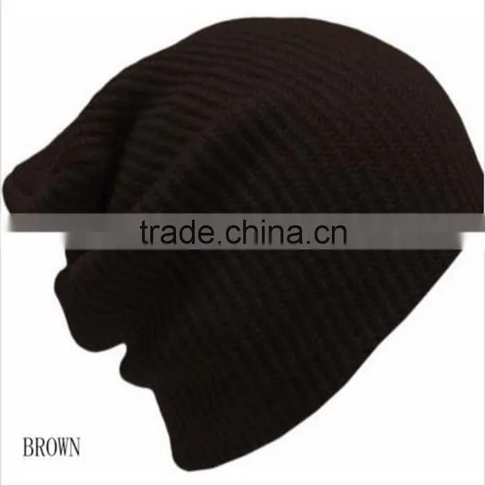 High quality promotional custom winter warm beanie plain color knitted hat