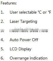 Professional Non-contact infrared thermometer HT-820 handheld laser thermometer