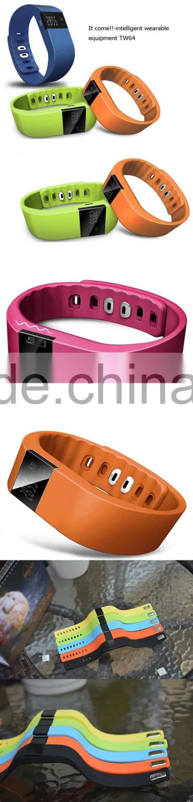 TW64 Fitness Tracker Bluetooth Smart band Sport Bracelet Smart Band Wristband Pedometer For iPhone IOS Android PK Fitbit Mi band