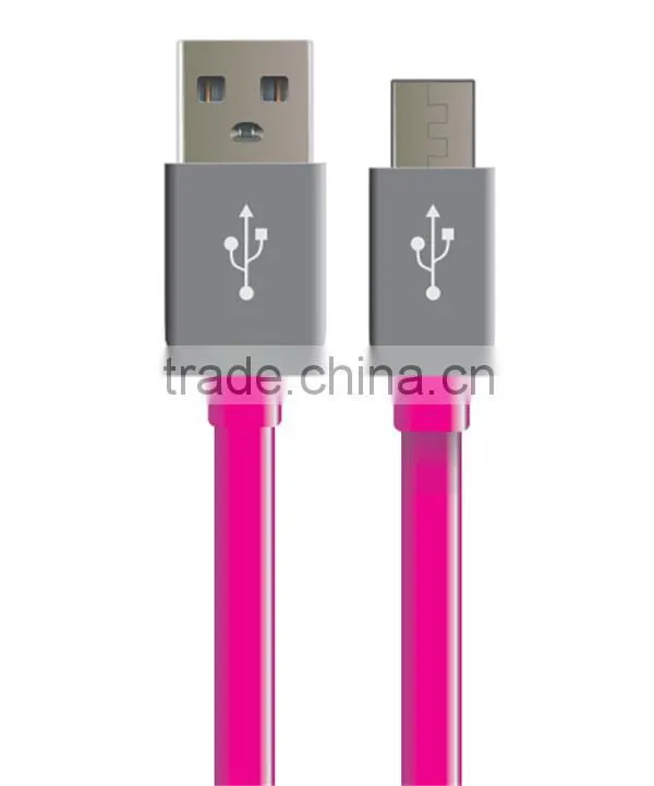 Android Phone Charger Cable For Samsung Flat Colorful Micro USB Cable