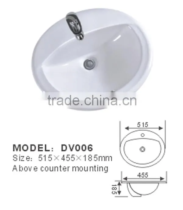 Hot sale ceramics counter top wash basin DV006