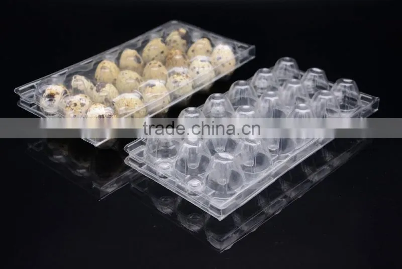 clear plastic quail egg packaging carton with 18 cavities