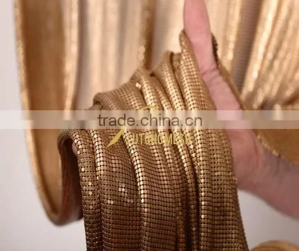Metal sequin fabric for room divider