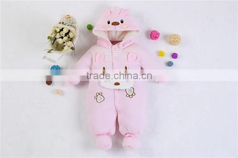 newborn 100% Colored cotton plain baby winter clothes factory organic baby rompers wholesale baby clothes