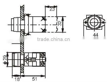 flat auto-lock push button switch KD39A-11T,NO+NC