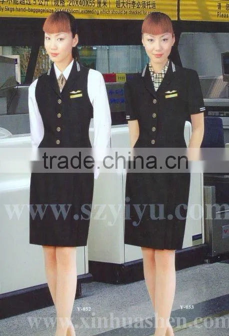 Classical smart design airline stewardess uniform