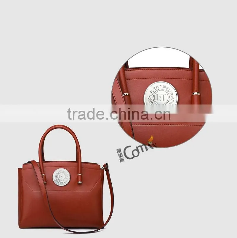 Nickle round custom metal engraved tag for purse and handbag